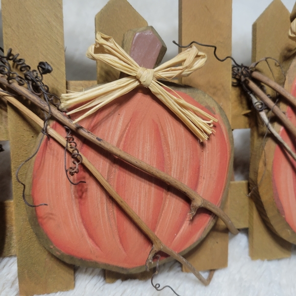 AUTUMN GREETINGS Pumpkin Sign Wall Decor Hanging - Picture 8 of 11